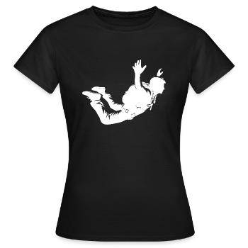 Fallschirmsport Hobby Mann Fallschirmsprung Flug - Frauen T-Shirt - Schwarz - Vorne - AI Model Female 172 dark (172cm)