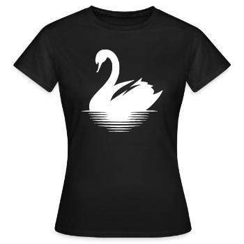 Großer Wasservogel Schwan Portrait - Frauen T-Shirt - Schwarz - Vorne - AI Model Female 172 dark (172cm)