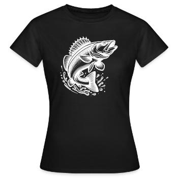 Poisson sandre sauteur - T-shirt Femme - noir - Devant - AI Model Female 172 dark (172cm)