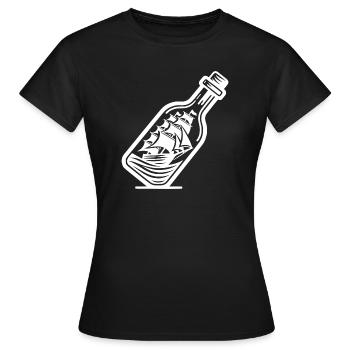 Ship in bottle Bottle ship Sailing ship - Women's T-Shirt - black - Front - AI Model Female 172 dark (172cm)