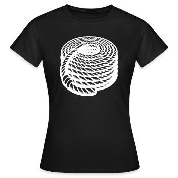 Corde tressée Conception de corde maritime enroulée - T-shirt Femme - noir - Devant - AI Model Female 172 dark (172cm)