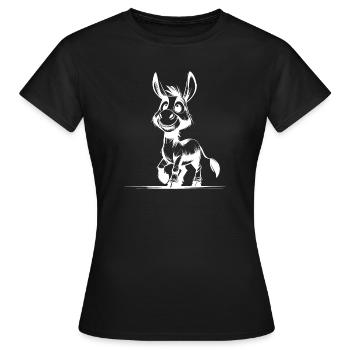 Croquis pour enfants Dessin au crayon de l’âne - T-shirt Femme - noir - Devant - AI Model Female 172 dark (172cm)