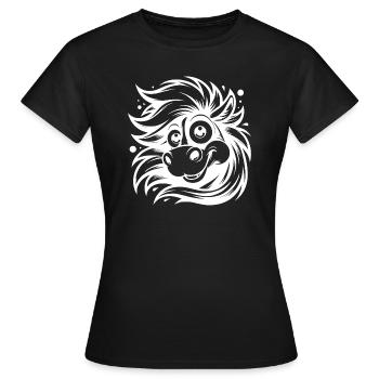 Lustiges Pferd mit großen Augen - Frauen T-Shirt - Schwarz - Vorne - AI Model Female 172 dark (172cm)