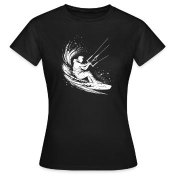 Kite Surfer Splash Water Splash without Kite - Women's T-Shirt - black - Front - AI Model Female 172 dark (172cm)