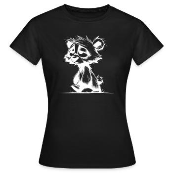 Croquis d’ours fatigué dormant flou - T-shirt Femme - noir - Devant - AI Model Female 172 dark (172cm)
