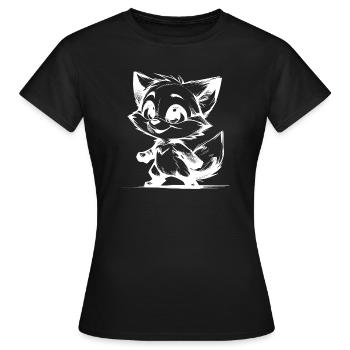 Mignon Enfants Renard Dessin Au Crayon - T-shirt Femme - noir - Devant - AI Model Female 172 dark (172cm)