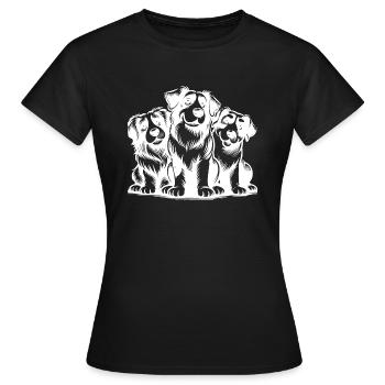 Drei niedliche Hunde als Porträt - Frauen T-Shirt - Schwarz - Vorne - AI Model Female 172 dark (172cm)