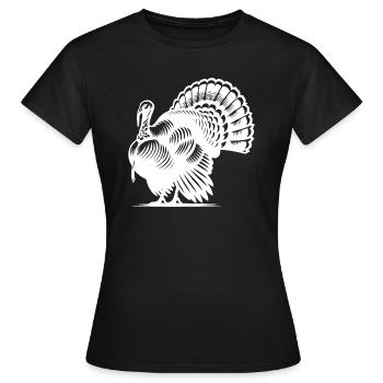 Grande dinde au plumage énorme - T-shirt Femme - noir - Devant - AI Model Female 172 dark (172cm)