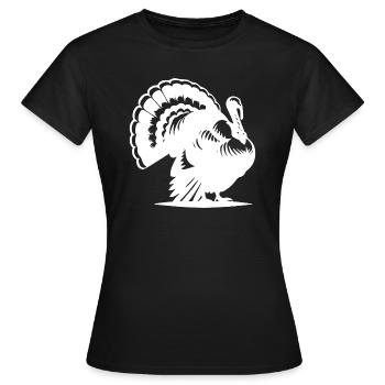 Dinde grasse au plumage de plumes - T-shirt Femme - noir - Devant - AI Model Female 172 dark (172cm)