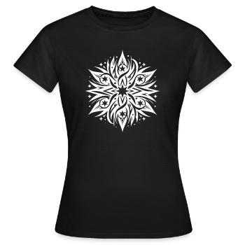 Tattoo Komposition aus Sternen und Flammen - Frauen T-Shirt - Schwarz - Vorne - AI Model Female 172 dark (172cm)