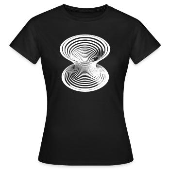 Lignes en spirale Figure Cercles géométriques - T-shirt Femme - noir - Devant - AI Model Female 172 dark (172cm)