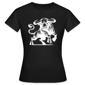 Taureau fort maléfique avec d’énormes cornes - T-shirt Femme - noir - Devant - AI Model Female 172 dark (172cm)
