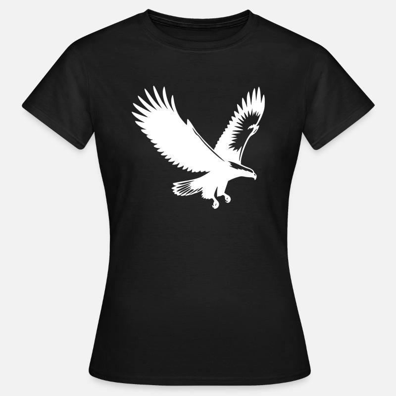 Aigle élégant s’approchant avec de larges ailes - T-shirt Femme - noir