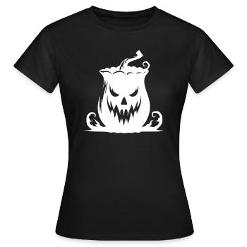 Lanterne citrouille magique avec un sourire effronté - T-shirt Femme - noir - Devant - AI Model Female 172 dark (172cm)