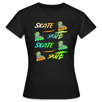Patiner, patiner, patiner en ligne. - T-shirt Femme - noir - Devant - AI Model Female 172 dark (172cm)