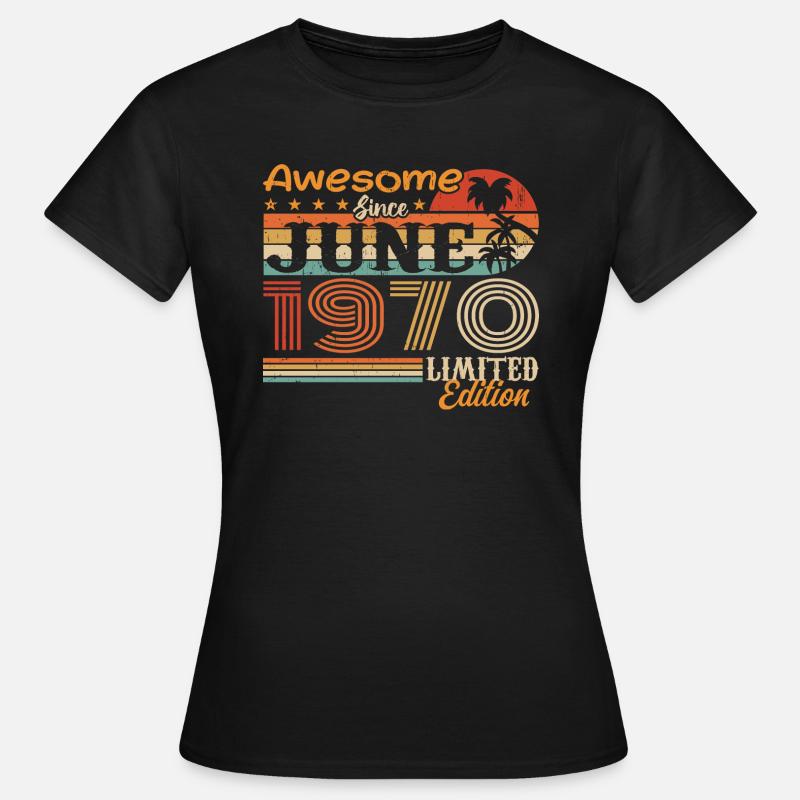 Juni 1970 Retro Vintage Juni 1970 födelsedag - T-shirt dam - svart