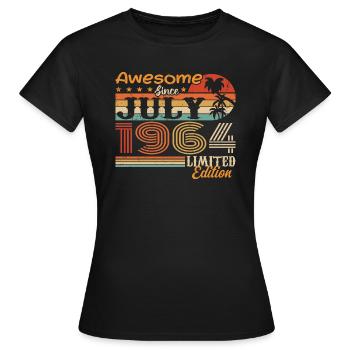 Juli 1964 Juli Geburtstagsgeschenk Juli 1964 - Frauen T-Shirt - Schwarz - Vorne - AI Model Female 172 dark (172cm)