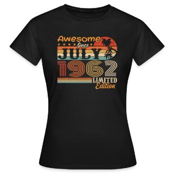 Juli 1962 Juli Geburtstagsgeschenk Juli 1962 - Frauen T-Shirt - Schwarz - Vorne - AI Model Female 172 dark (172cm)
