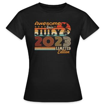 Juli 2023 Juli Geburtstagsgeschenk Juli 2023 - Frauen T-Shirt - Schwarz - Vorne - AI Model Female 172 dark (172cm)