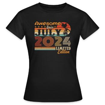 Juli 2024 Juli Geburtstagsgeschenk Juli 2024 - Frauen T-Shirt - Schwarz - Vorne - AI Model Female 172 dark (172cm)