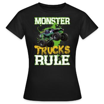 Monster trucks rule - T-shirt Femme - noir - Devant - AI Model Female 172 dark (172cm)