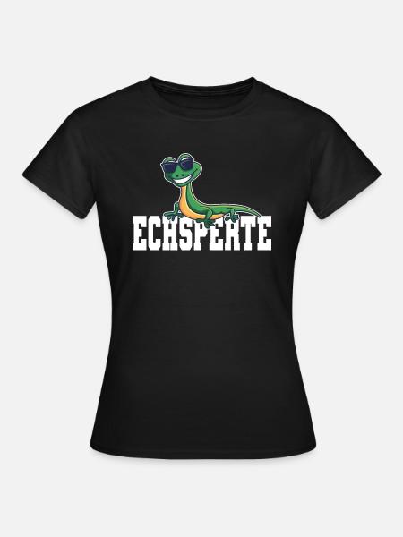 Echsperte lustiges Reptilien Geschenk - Frauen T-Shirt - Schwarz