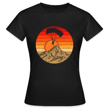Parapente rétro, parapente, parapente montagne - T-shirt Femme - noir - Devant - AI Model Female 172 dark (172cm)