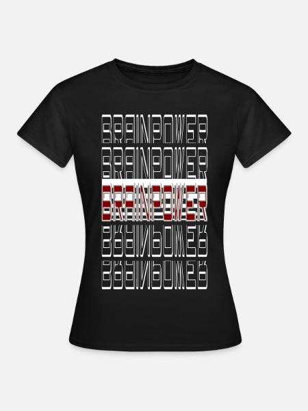 brainpower rot/weiß - Frauen T-Shirt - Schwarz