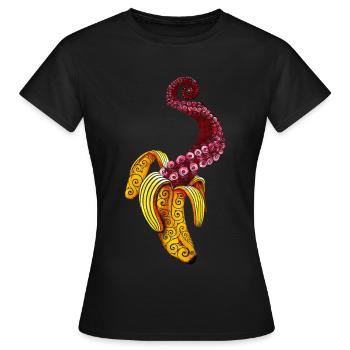 Swirly Mutant-Banana - T-shirt Femme - noir - Devant - AI Model Female 172 dark (172cm)