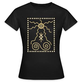 Symboles chamaniques - T-shirt Femme - noir - Devant - AI Model Female 172 dark (172cm)