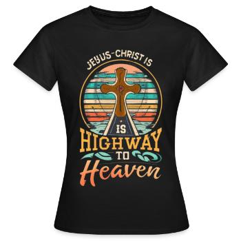 Route vers Heaven Cross - T-shirt Femme - noir - Devant - AI Model Female 172 dark (172cm)
