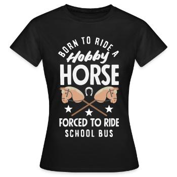 Hobby Horse School Bus Reiten - Frauen T-Shirt - Schwarz - Vorne - AI Model Female 172 dark (172cm)