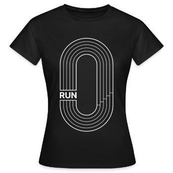 Course à pied - Parcours de course - T-shirt Femme - noir - Devant - AI Model Female 172 dark (172cm)