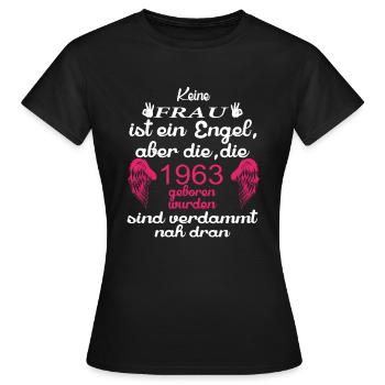 Frau Engel 1963 - Frauen T-Shirt - Schwarz - Vorne - AI Model Female 172 dark (172cm)