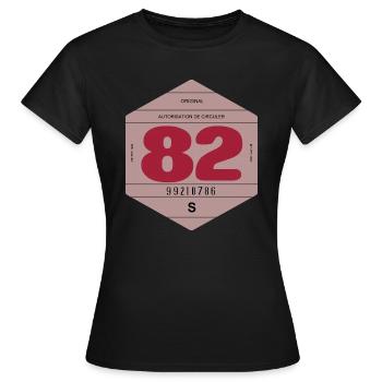 vignette 1982 France rétro vintage voiture - T-shirt Femme - noir - Devant - AI Model Female 172 dark (172cm)