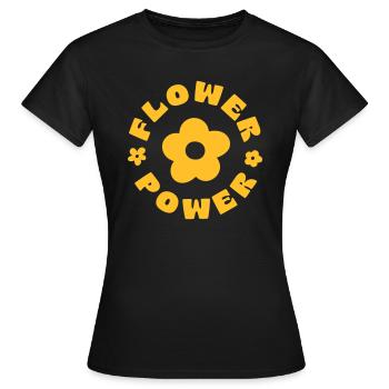 Flower Power - T-shirt Femme - noir - Devant - AI Model Female 172 dark (172cm)