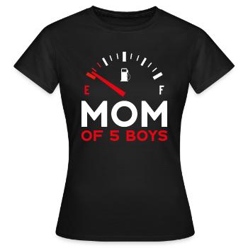 MOM OF 5 BOYS MOTHER'S DAY - Women's T-Shirt - black - Front - AI Model Female 172 dark (172cm)