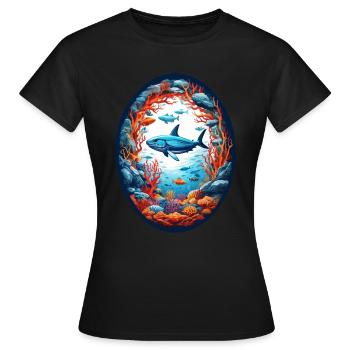 Animaux marins-Poissons - T-shirt Femme - noir - Devant - AI Model Female 172 dark (172cm)