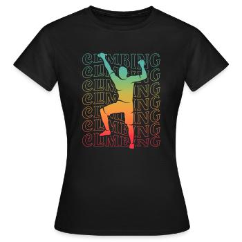 Bouldern Freiklettern Jungen Berge Klettern - Frauen T-Shirt - Schwarz - Vorne - AI Model Female 172 dark (172cm)