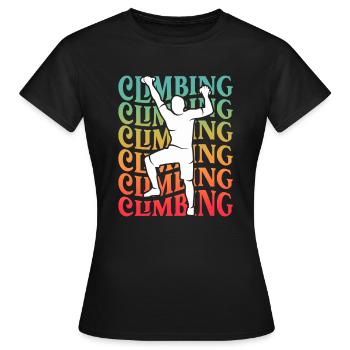 Bouldern Freiklettern Mädchen Jungen Klettern - Frauen T-Shirt - Schwarz - Vorne - AI Model Female 172 dark (172cm)