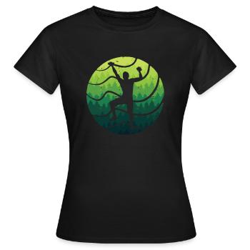 Klettern Freiklettern Kinder Jungen Bouldern - Frauen T-Shirt - Schwarz - Vorne - AI Model Female 172 dark (172cm)