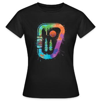 Bouldern Freiklettern Berge Klettern Kinder - Frauen T-Shirt - Schwarz - Vorne - AI Model Female 172 dark (172cm)