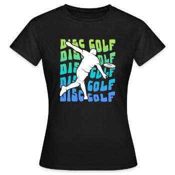 Disc Golf Disc Vintage Disc Golf Disc Golfer - Women's T-Shirt - black - Front - AI Model Female 172 dark (172cm)