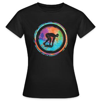 Schwimmer Schwimmen Kinder Jungen Mädchen Schwimm - Frauen T-Shirt - Schwarz - Vorne - AI Model Female 172 dark (172cm)