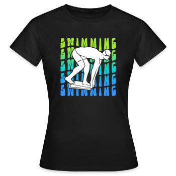Swimmers Swimming Swimming Swimming - Women's T-Shirt - black - Front - AI Model Female 172 dark (172cm)