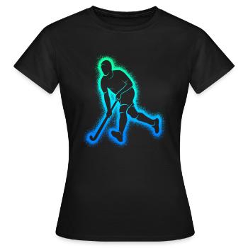 Feldhockey Hockey Kinder Jungen Hockeyspieler - Frauen T-Shirt - Schwarz - Vorne - AI Model Female 172 dark (172cm)