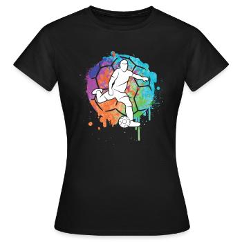 Football Joueurs de football Filles Joueurs de football Garçons - T-shirt Femme - noir - Devant - AI Model Female 172 dark (172cm)
