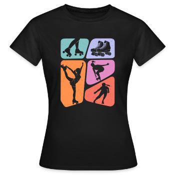 Patins à roulettes Patinage à roulettes Filles - T-shirt Femme - noir - Devant - AI Model Female 172 dark (172cm)