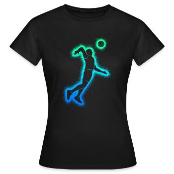 Volley-ball Joueurs de volley-ball Hommes Joueurs de volley-ball - T-shirt Femme - noir - Devant - AI Model Female 172 dark (172cm)