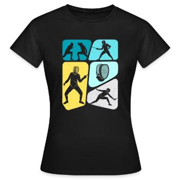 Escrime Escrime Escrime Escrime Épées Garçons Escrime - T-shirt Femme - noir - Devant - AI Model Female 172 dark (172cm)